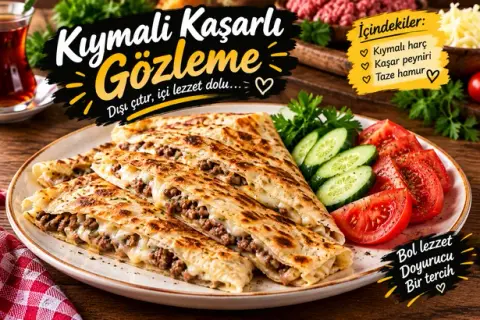 Kıymalı Kaşarlı Gözleme